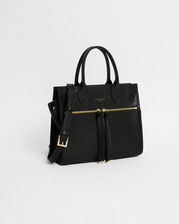 Zip detail small tote bag - Black | Bags | Ted Baker