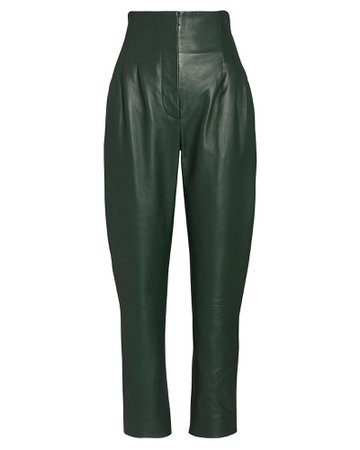Alberta Ferretti Tapered High-Waist Leather Pants | INTERMIX®