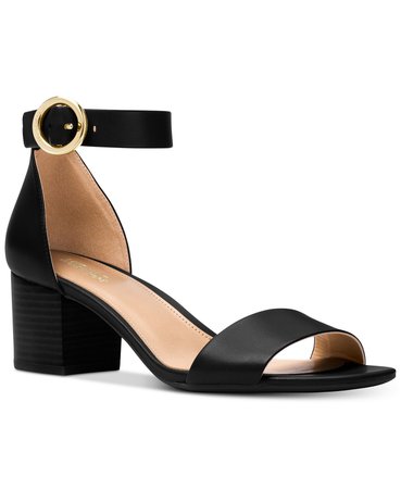 Michael Kors Lena Block Heel Dress Sandals & Reviews - Heels & Pumps - Shoes - Macy's black