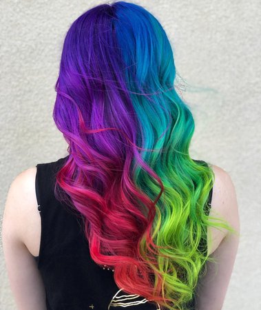 rainbow split hair