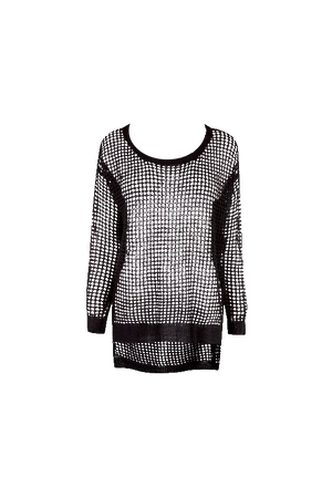 Black Fishnet Mesh High Low Sweater (Dei5 edit)