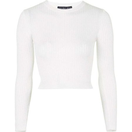 TOPSHOP TALL Knitted Ribbed Cropped Sweater