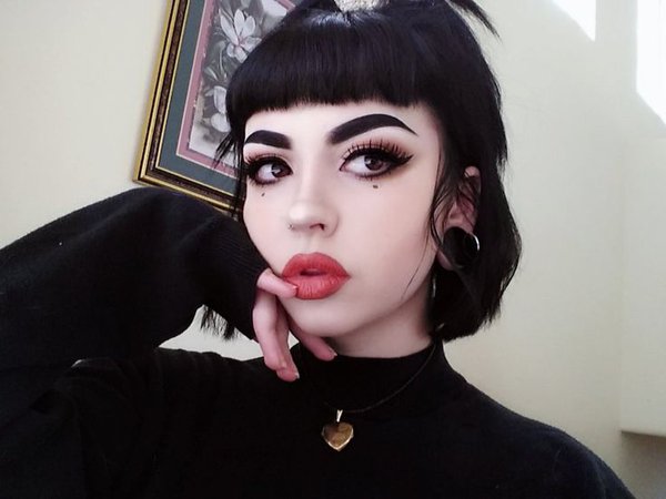 Black goth short hair