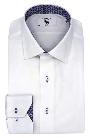 Lorenzo Uomo Trim Fit Solid Cotton Dress Shirt | Nordstrom