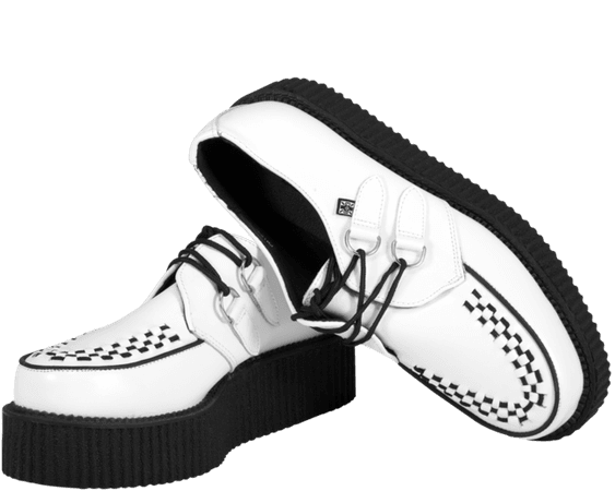*clipped by @luci-her* T.U.K. Shoes - A6803 White Leather Mondo Sole Creeper