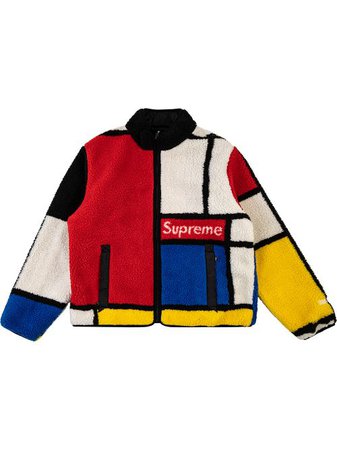 Shop Supreme reversible color-blocked fleece jacket with Express Delivery - FARFETCH