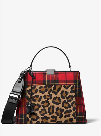 Simone Tartan And Leopard Top-handle Bag | Michael Kors