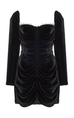 Crawford Ruched Velvet Mini Dress by Markarian | Moda Operandi