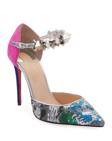 Christian Louboutin Planet Chic Embellished Red Sole Pumps | Neiman Marcus