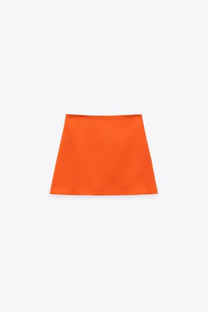 HIGH-WAISTED SHORT SKIRT - Neon orange | ZARA United States