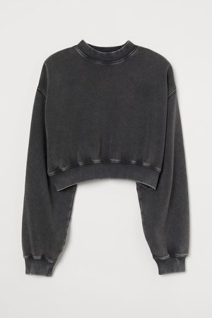 Cropped Sweatshirt - Black