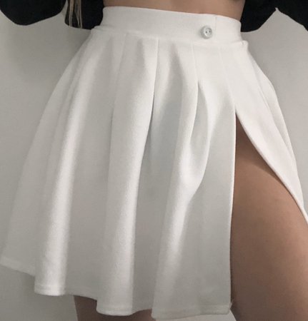 white split tennis skirt