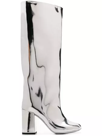 Mm6 Maison Margiela Metallic Knee Length Boots - Farfetch