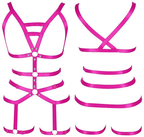 hot pink body harness
