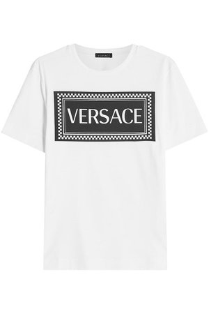 Versace - Printed Cotton T-Shirt - white