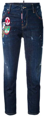Cool Girl patch cropped jeans