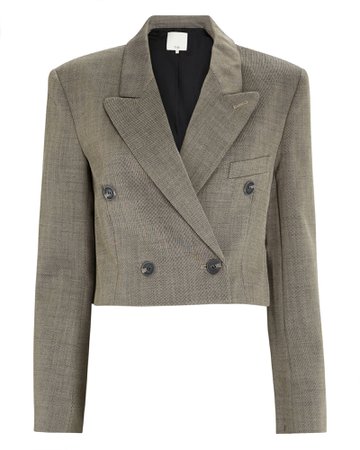 Tibi Cropped Double-Breasted Blazer | INTERMIX®