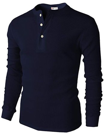 Amazon.com: H2H Mens Casual Slim Fit Long Sleeve Henley T Shirts of Waffle Cotton: Clothing