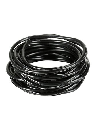 Hot Topic Thin Black Rubber Bracelets 20 Pack