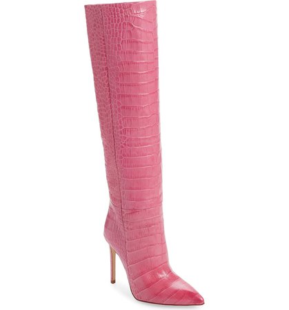 Paris Texas Croc Embossed Knee High Boot (Women) | Nordstrom