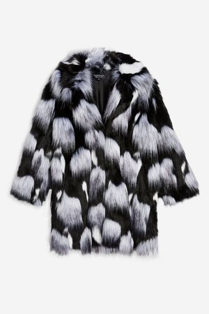 Spot Mix Faux Fur Coat | Topshop