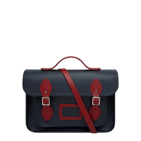 The Cambridge Satchel Company 13 Inch Batchel with Magnetic Closure - Navy & Red