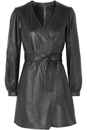 Maje | Rosetola leather wrap dress | NET-A-PORTER.COM