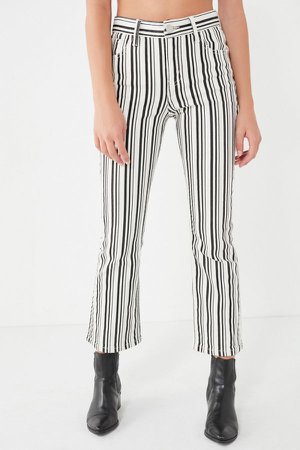 BDG High-Rise Cropped Kick Flare Jean – Stripe | Urban Outfitters