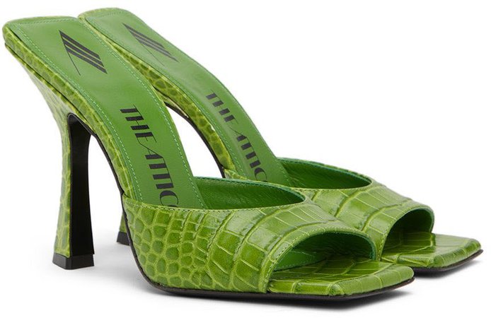 The Attico: Green Anais Heeled Sandals | SSENSE