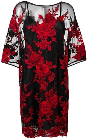 floral pattern sheer dress