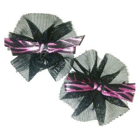 Hot Topic Accessories | Vintage Hot Topic Tulle Zebra Bows Hair Barrettes | Poshmark
