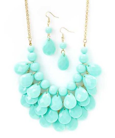 aqua necklace and earrings - Google Search