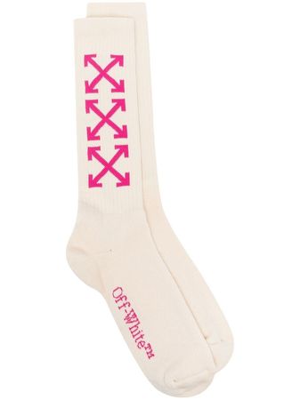 Off-White Arrows logo-print Long Socks - Farfetch