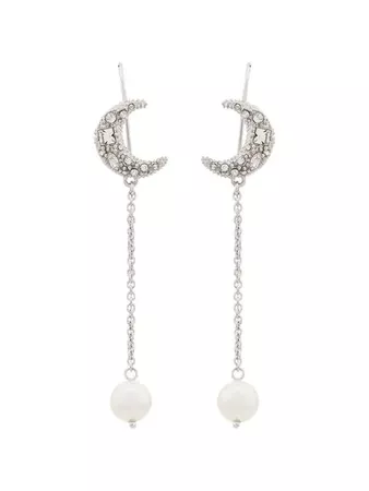 Miu Miu Pearl And Moon Charm Earrings