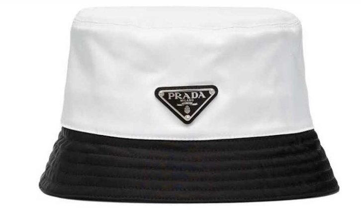 black and white bucket hat