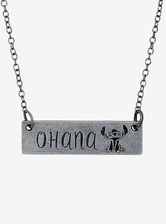 Disney Lilo & Stitch Ohana Bar Necklace