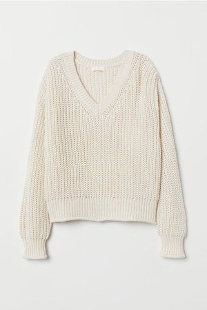 Knit Sweater - Natural white - Ladies | H&M CA