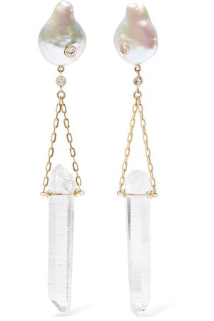 Harris Zhu | 14-karat gold multi-stone earrings | NET-A-PORTER.COM
