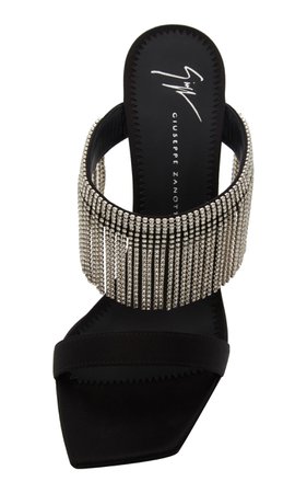 Fringed Crystal-Embellished Suede Sandals by Giuseppe Zanotti | Moda Operandi