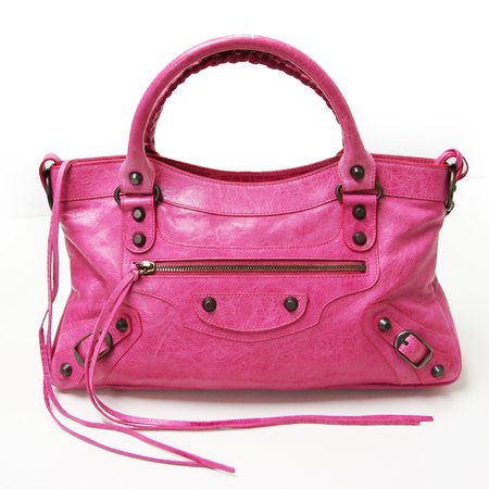 $1500 Balenciaga Classic Pink Fuschia Leather Mini City First Shoulder Bag Purse - Lust4Labels
