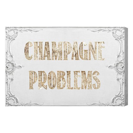 House of Hampton® Champagne Problems Drinks and Spirits Art - Wrapped Canvas Textual Art Print & Reviews | Wayfair