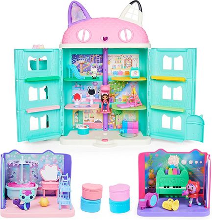 Amazon.com: Gabby’s Dollhouse, Purrfect Dollhouse with 15 Pieces including Toy Figures, Furniture, Accessories and Sounds, Kids Toys for Ages 3 and Up : Toys & Games