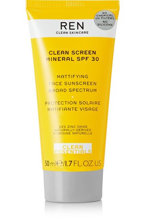 REN Clean Skincare | Clean Screen Mineral Mattifying Face Sunscreen SPF30, 50ml | NET-A-PORTER.COM