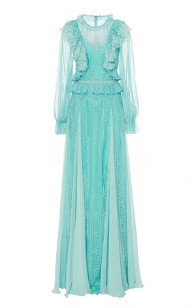 Andalusia Ruffle-Trimmed Tulle Gown by Zuhair Murad | Moda Operandi