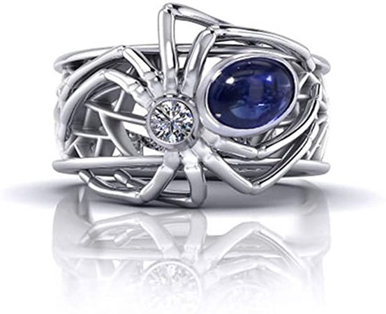 Amazon.com: HOTSKULL Silver Ring Spider Jewelry