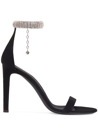 Shop black & silver Giuseppe Zanotti Debbie jewel anklet sandals with Express Delivery - Farfetch