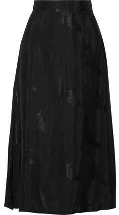 Maya Satin-jacquard Midi Skirt