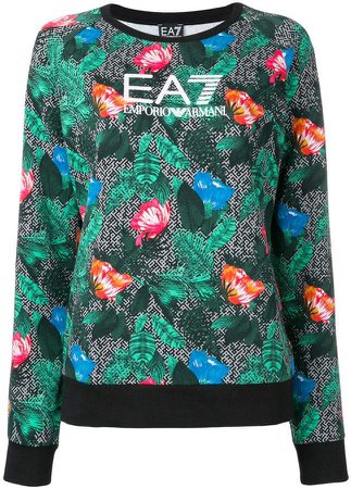 Ea7 floral print sweatshirt