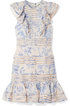 Zimmermann | Verity lace-trimmed floral-print fil coupé cotton mini dress | NET-A-PORTER.COM
