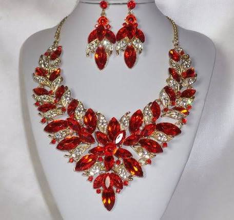 red queen necklace with earrings - Google Search